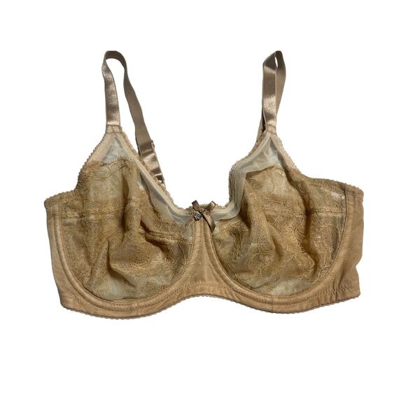 Wacoal Beige Unlined Lace Bra 34D - Picture 1 of 4